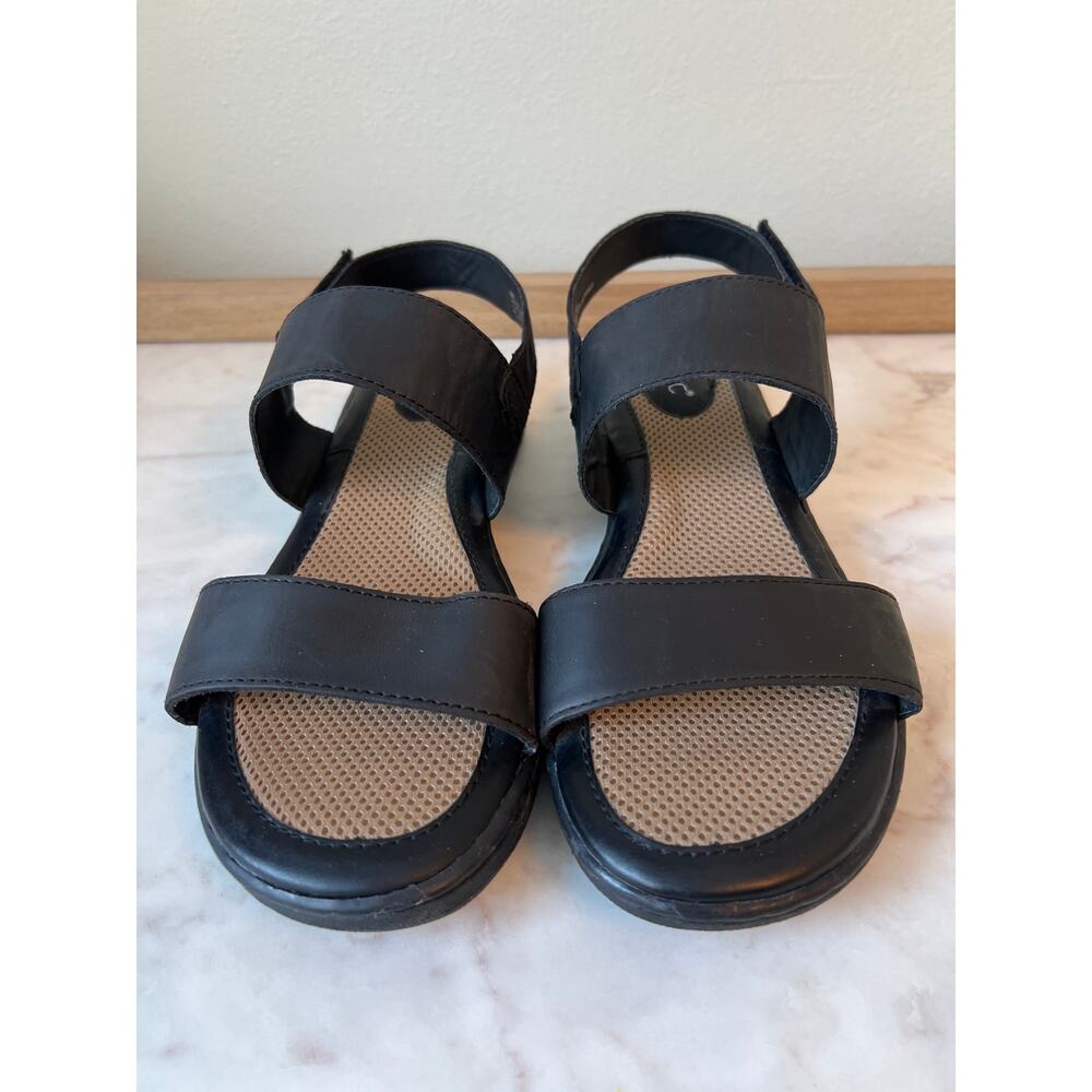 B.O.C Women's Sandal Size 9 Black Leather Adjustable Slingback Shoes